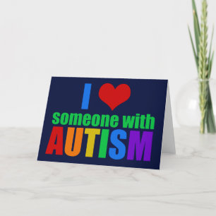 Cartão Arco-íris de Amor no Autismo Suporte à Família Col