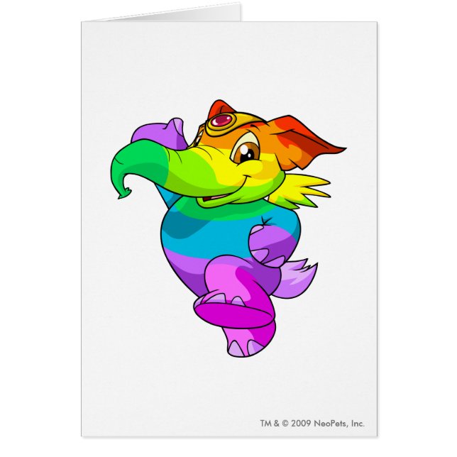 Cartão Arco-íris de Elephante (Frente)