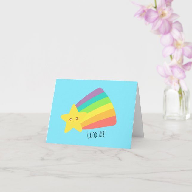 Cartão Arco-Íris de Estrelas Bonito (Orquídea)