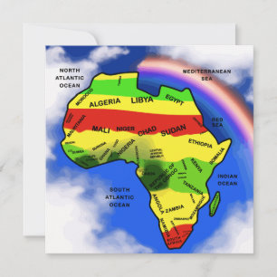 Cartão arco-íris do mapa africano