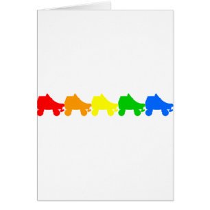 Cartão arco-íris do skate de rolo