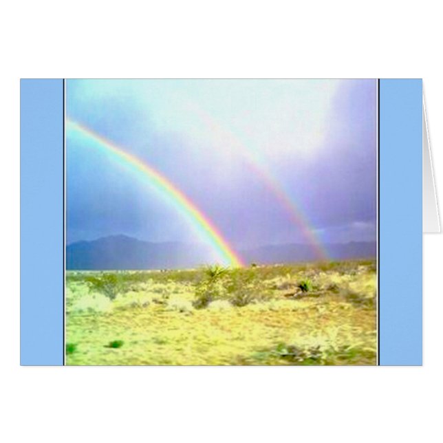 Cartão Arco-íris duplo AZ (Frente Horizontal)