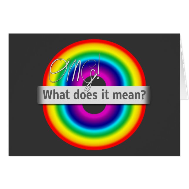 Cartão Arco-Íris Duplo: OMG! O que significa? (Frente Horizontal)