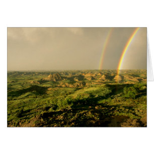 Cartão Arco-íris Duplo sobre Painted Canyon em Theodore