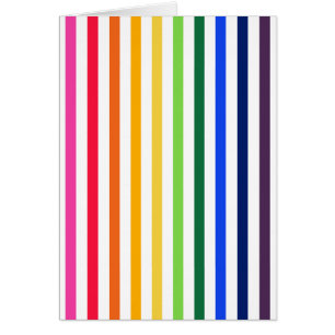 Cartão Arco-íris e listras brancas