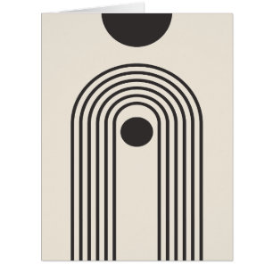 Cartão Arco-íris e Sol, Arte Geométrica Abstrata Boho