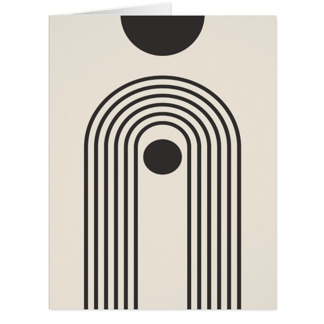 Cartão Arco-íris e Sol, Arte Geométrica Abstrata Boho (Frente)