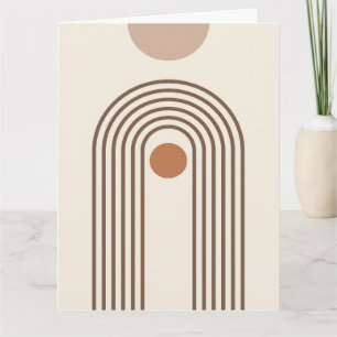 Cartão Arco-íris e Sol, Arte Geométrica Abstrata Boho