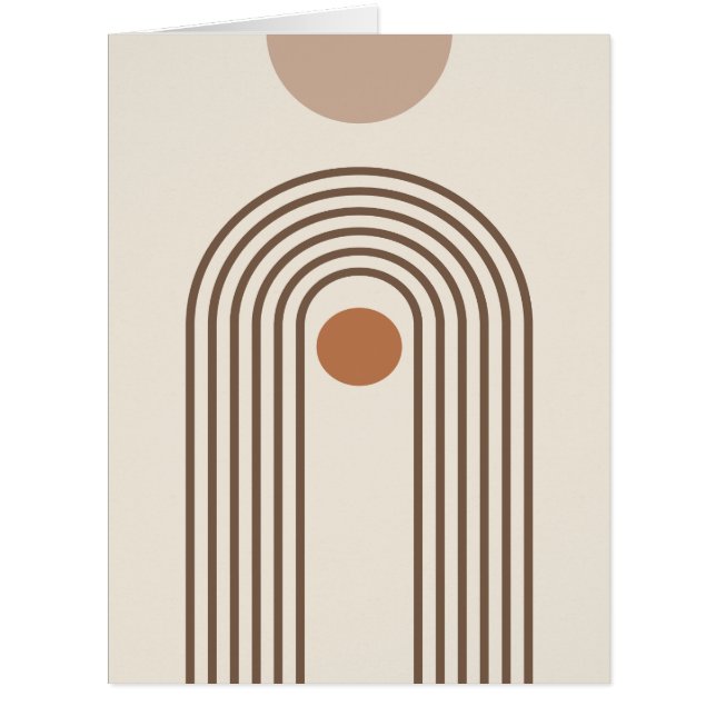 Cartão Arco-íris e Sol, Arte Geométrica Abstrata Boho (Frente)