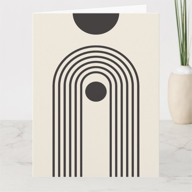 Cartão Arco-íris e Sol, Arte Geométrica Abstrata Boho (Frente)