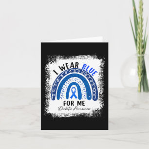 Cartão Arco-Íris Eu Visto Fita Azul Para Mim Diabetes T1D