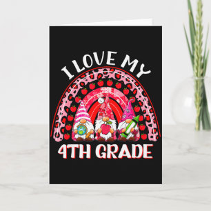 Cartão Arco-íris Leopardo Eu Amo Meu Professor Gnome da 4