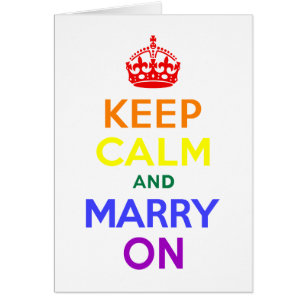 Cartão Arco-íris Mantenha a calma e o Casado ligado