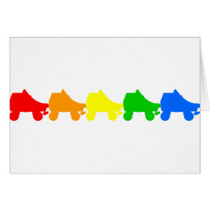 Cartão arco-íris skate rolo