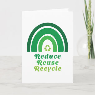 Cartão Arco-íris Verde Ambiental Reduzir Reutilizar Recic