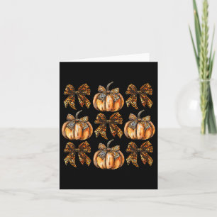 Cartão Arco Leopard Coquette Pumpkin Ação de Graças outon