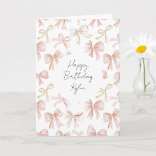 Cartão Arcos Rosa Bege Menina Aniversário