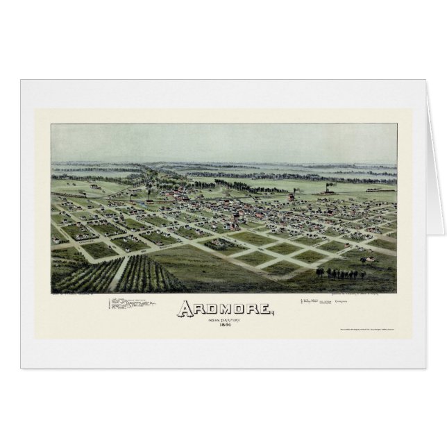 Cartão Ardmore, mapa panorâmico da APROVAÇÃO - 1891 (Frente Horizontal)