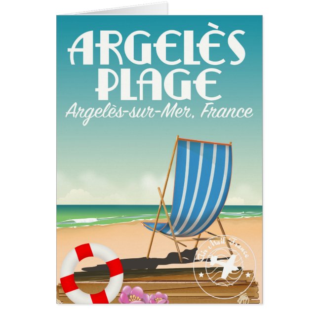 Cartão Argelès Plage,Argelès-sur-Mer, França (Frente)