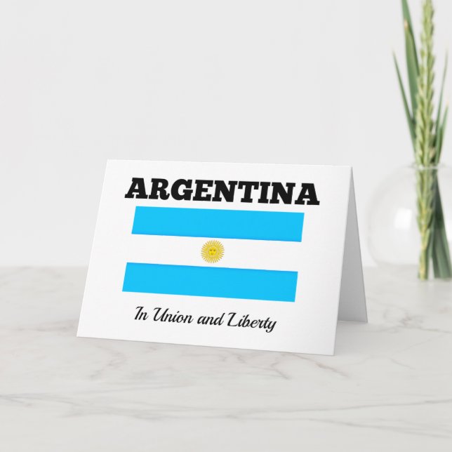 Cartão Argentina - Bandeira e lema (Frente)