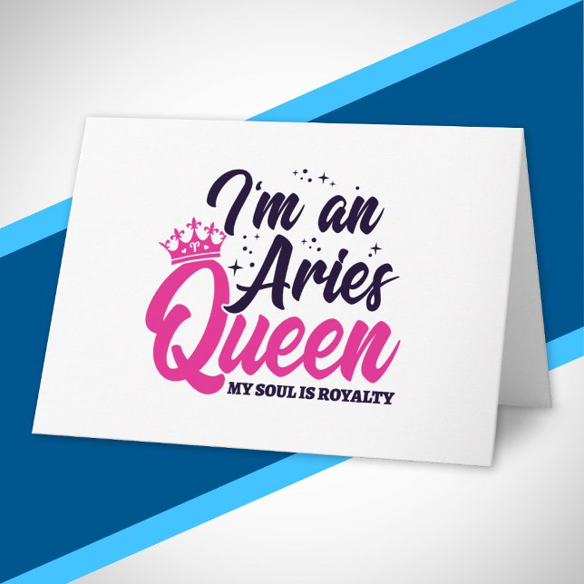 Cartão Aries Birthday Queen Astrology Zodiac Sign Soul (Criador carregado)