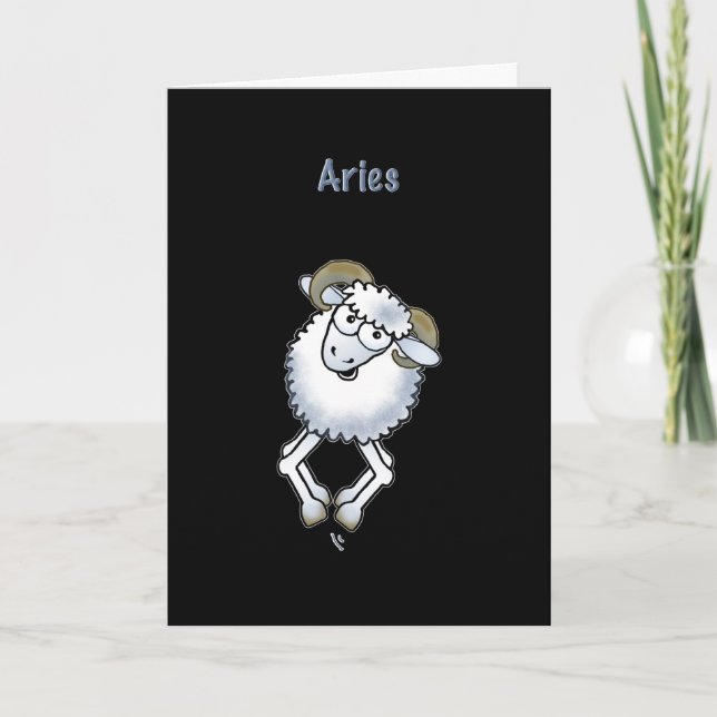 Cartão Aries carneiro de aniversário Zodiac (Frente)