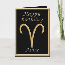 Aries Dourado Símbolo Black Birthday