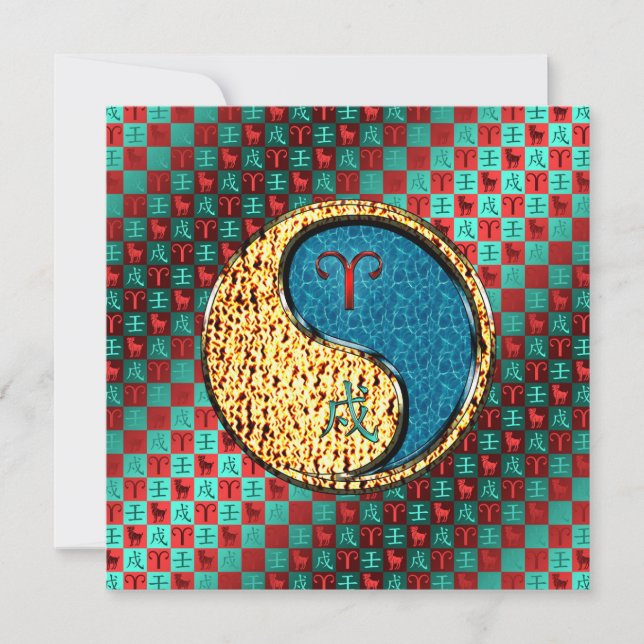 Cartão Áries e Cão de Água (Frente)