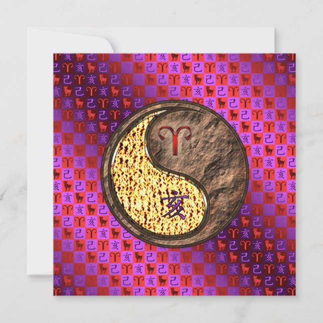 Cartão Aries & Earth Boar (Frente)