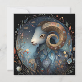 Cartão Aries Ram Zodiac Astrology Mystical Birthday
