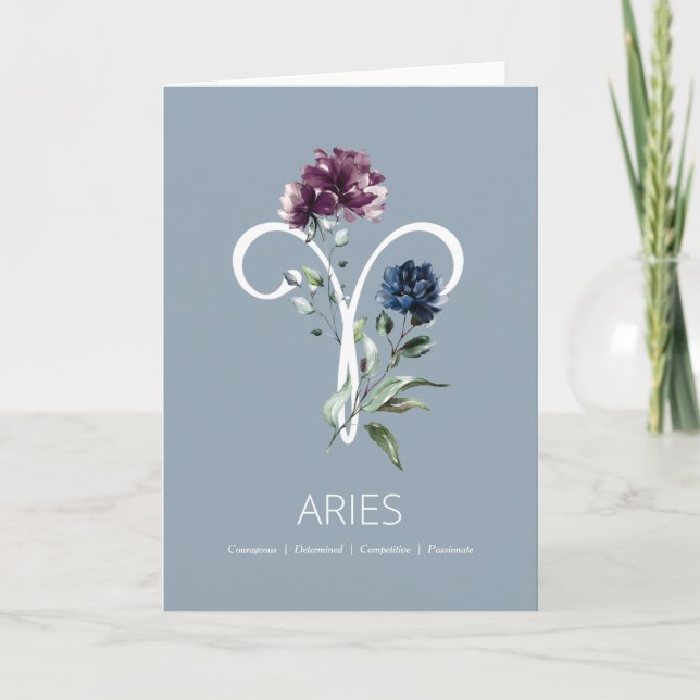 Cartão Aries Zodiac - Símbolo de Birthday Card (Frente)