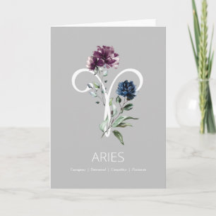 Cartão Aries Zodiac Symbol Birthday Card