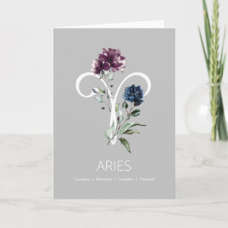 Cartão Aries Zodiac Symbol Birthday Card