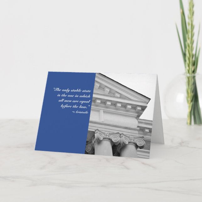 Cartão Aristotle Columns Law School Graduation Card (Frente)