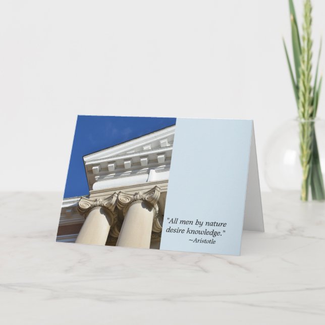 Cartão Aristotle Quote and Columns Graduation Card (Frente)