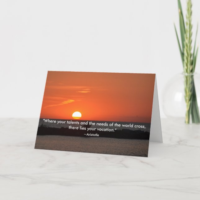 Cartão Aristotle Quote Sunset Graduation Card (Frente)
