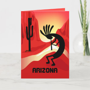 Cartão Arizona Kokopelli Sunset Greeting Card