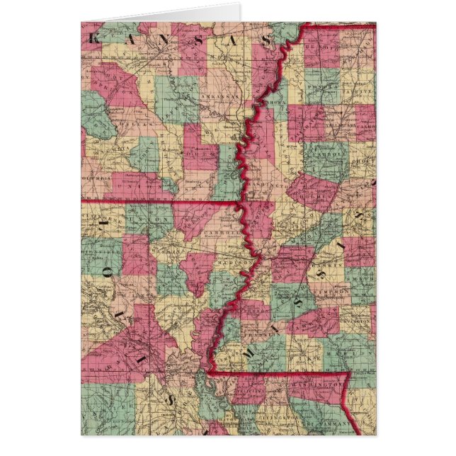 Cartão Arkansas, Mississippi e Louisiana (Frente)