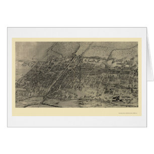 Cartão Arlington, mapa panorâmico de NJ - 1907