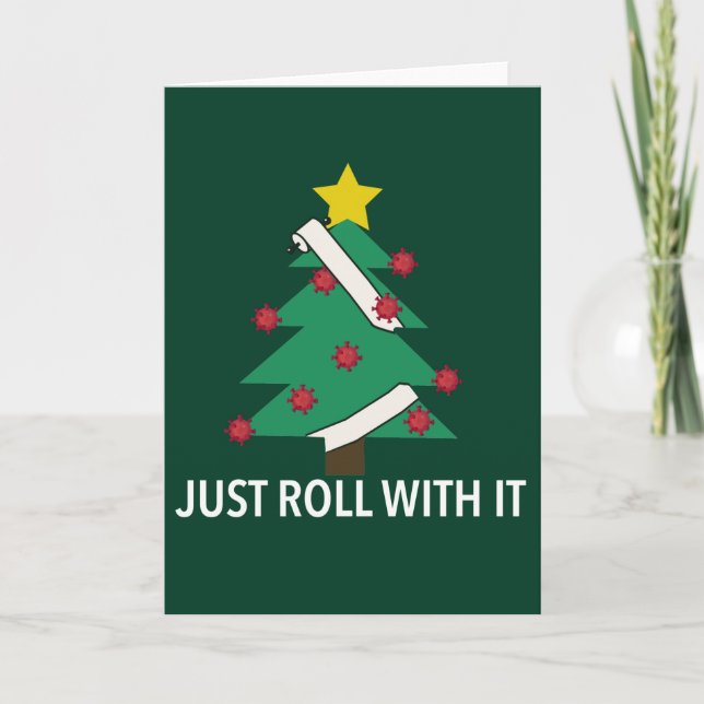 Cartão Arma de Árvore de Natal Engraçado (Frente)