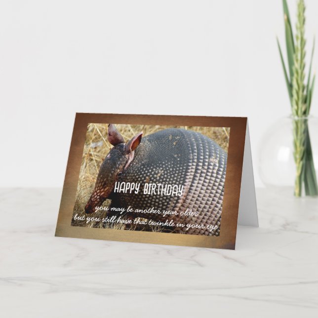 Cartão armadillo birthday card humor photo art  (Frente)