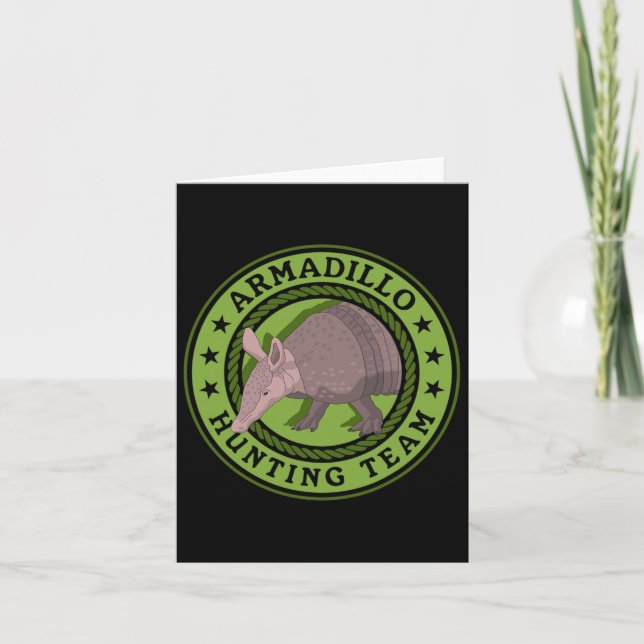 Cartão Armadillo Caça Equipe Caça Caça Armadilos Caçadore (Frente)