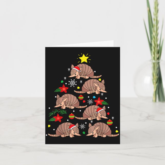 Cartão Armadillo Christmas Ornament Tree Funny Zookeeper  (Frente)
