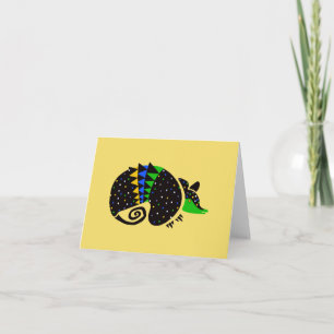Cartão ARMADILLO- Imagem animal ameaçada - Amarelo