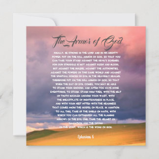 Cartão Armadura de Deus, Ephesianos 6