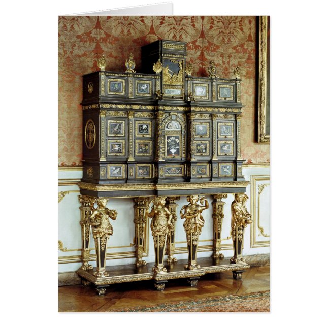 Cartão Armário da jóia de Louis XIV, oficina dos Gobelins (Frente)