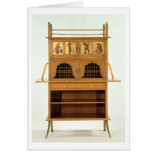 Cartão Armário do Satinwood com painéis pintados, c.1877