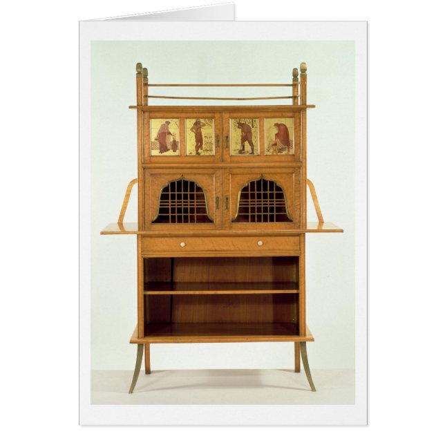 Cartão Armário do Satinwood com painéis pintados, c.1877 (Frente)