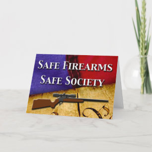 Cartão Armas de fogo seguras, sociedade segura