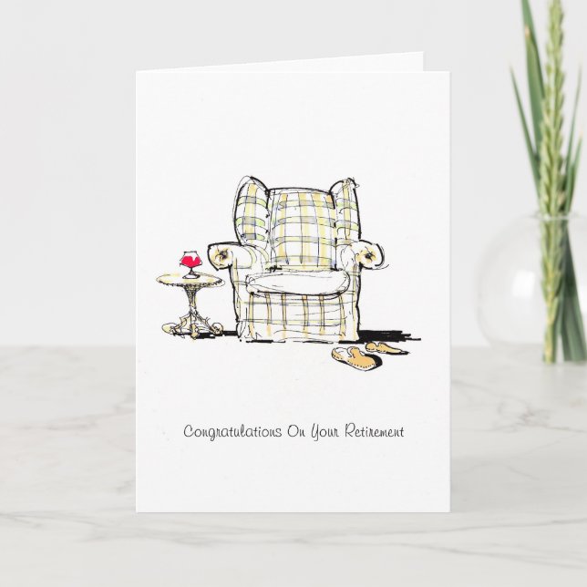 Cartão Armchair and Slippers Retirement Card (Frente)